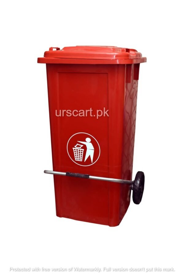 120 liter dustbin with wheels & paddle - Image 2