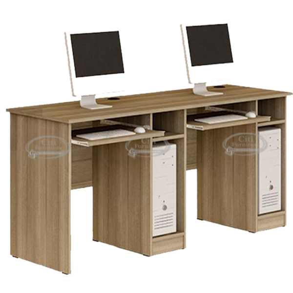 LMDF Wood Double Computer Table