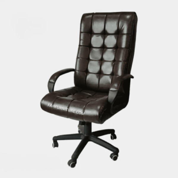 Luxurious High-Back Quilted Leather Office Chair