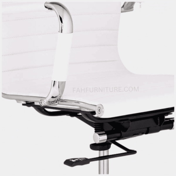 "Sleek White Executive Chair with Chrome Finish for Office Elegance" - Image 2